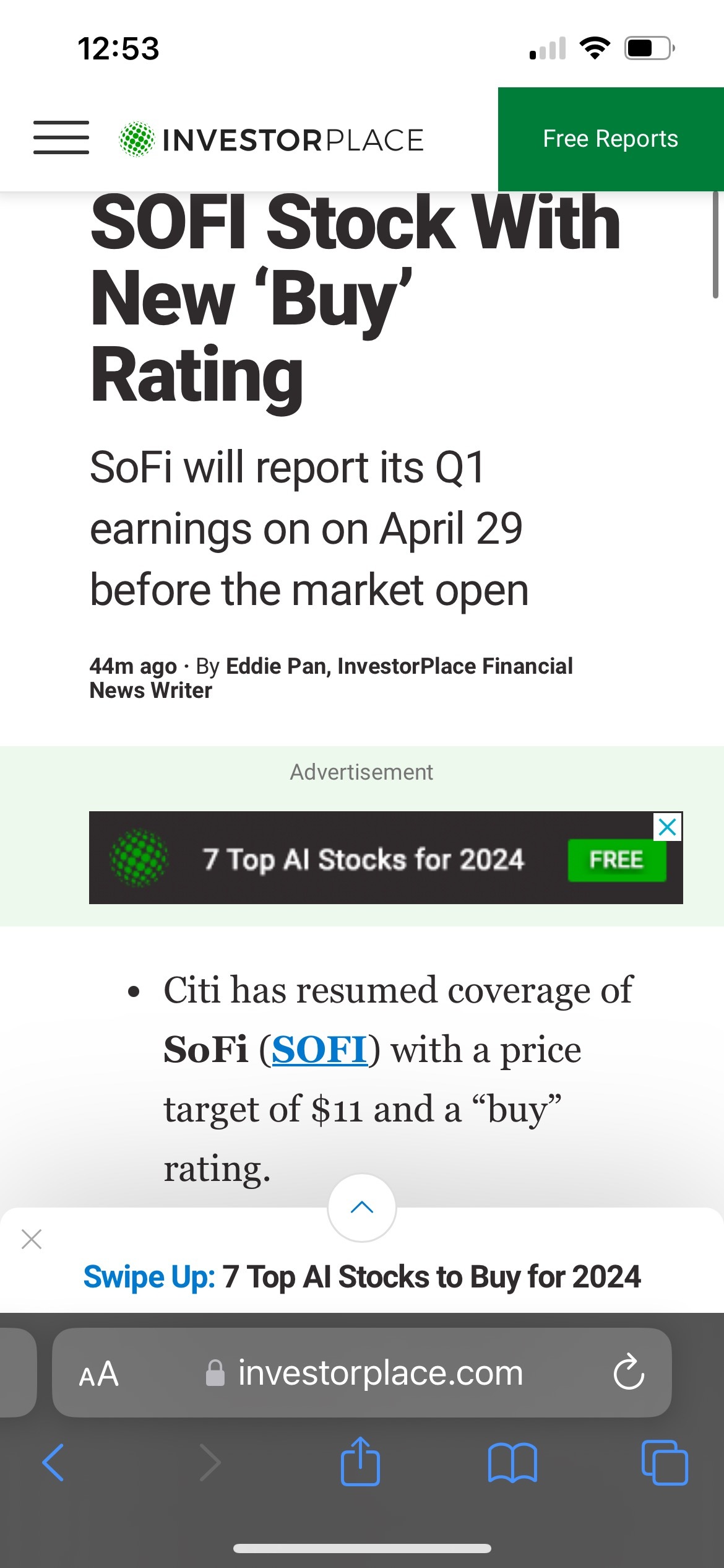 $SoFi Technologies (SOFI.US)$ how come momo isnt posting this on the sofi ticker news but will pump all the bearish targets from nobody analyst like bologne als...