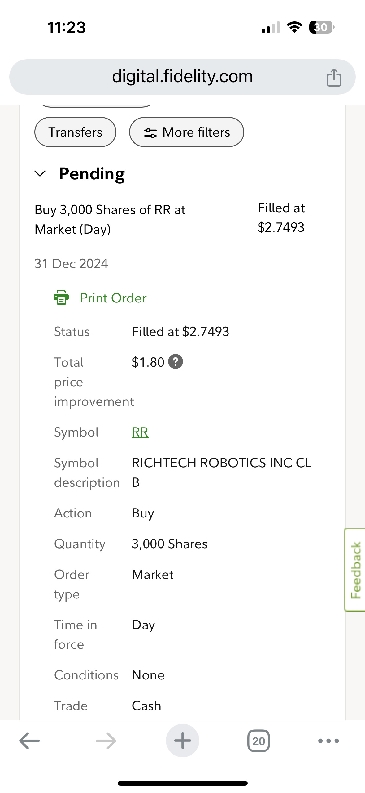 $リッチテック・ロボティクス (RR.US)$ 3000株を買いました、合計12万株🤪