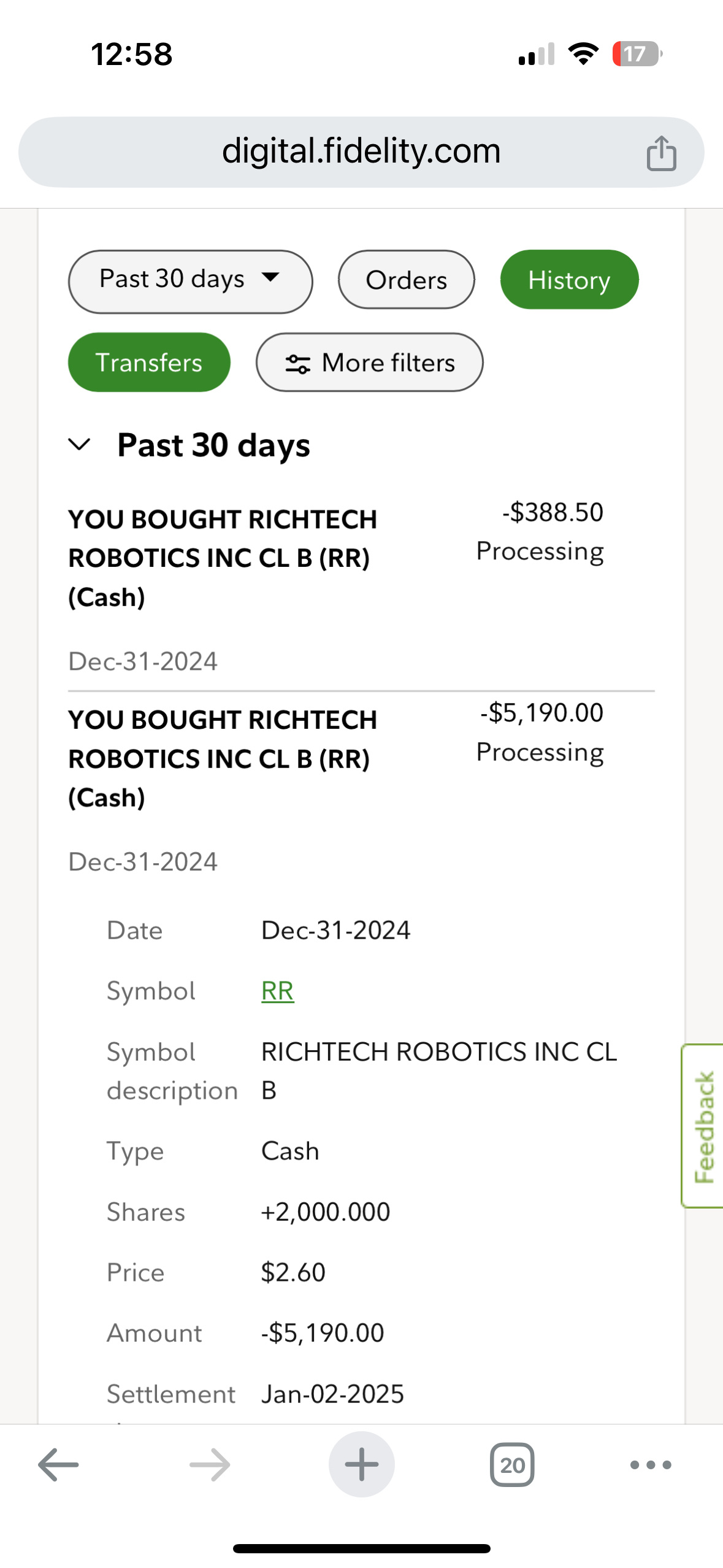 $リッチテック・ロボティクス (RR.US)$ +2000