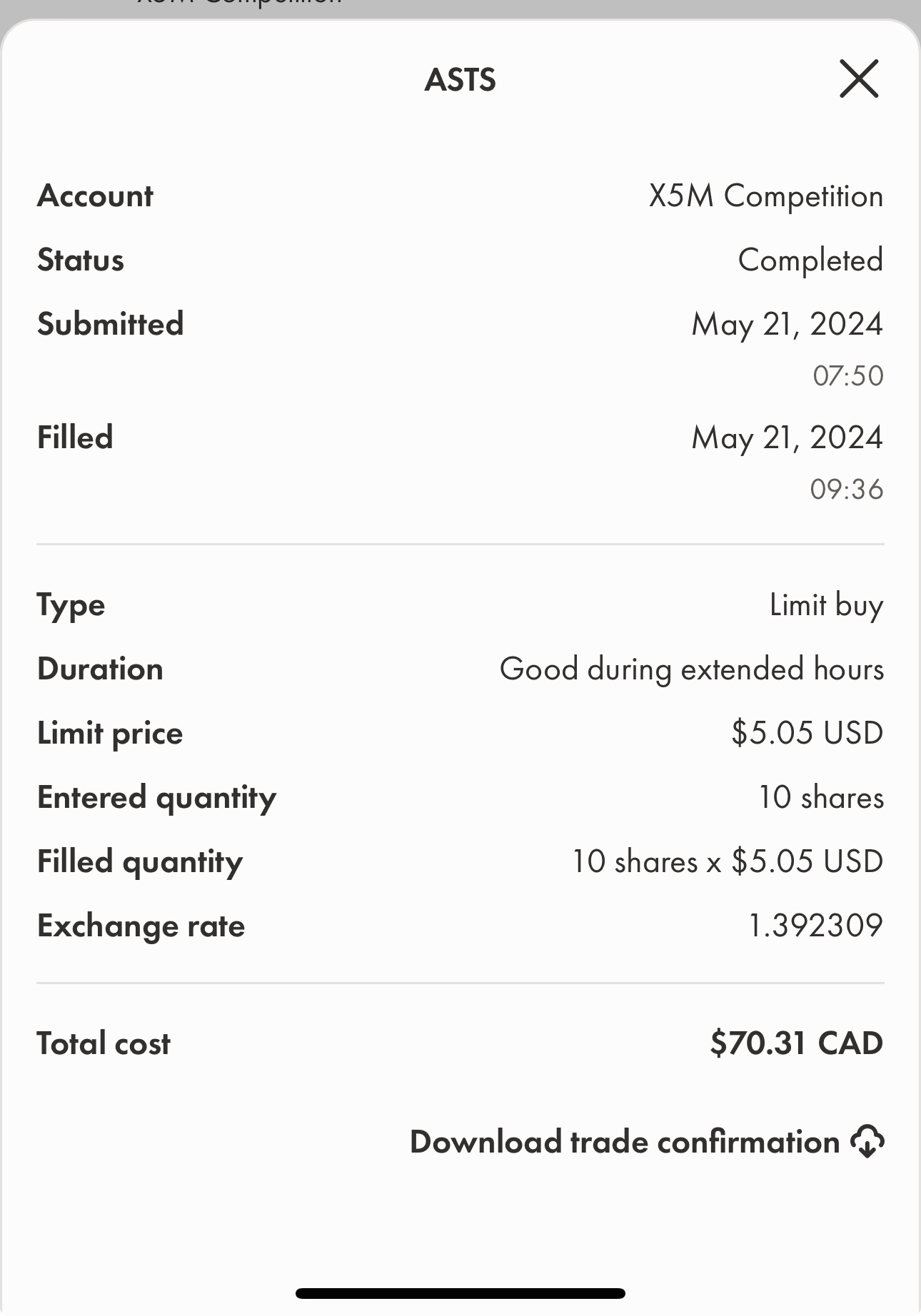 $AST スペースモバイル (ASTS.US)$ 最初の10株は荒れたものでした