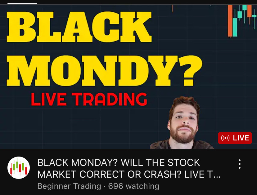 $SPY.US$ Beginner Trading on youtube is streaming discussing the big correction happening if you want to come check it out and join in the conversation  $QQQ.US...