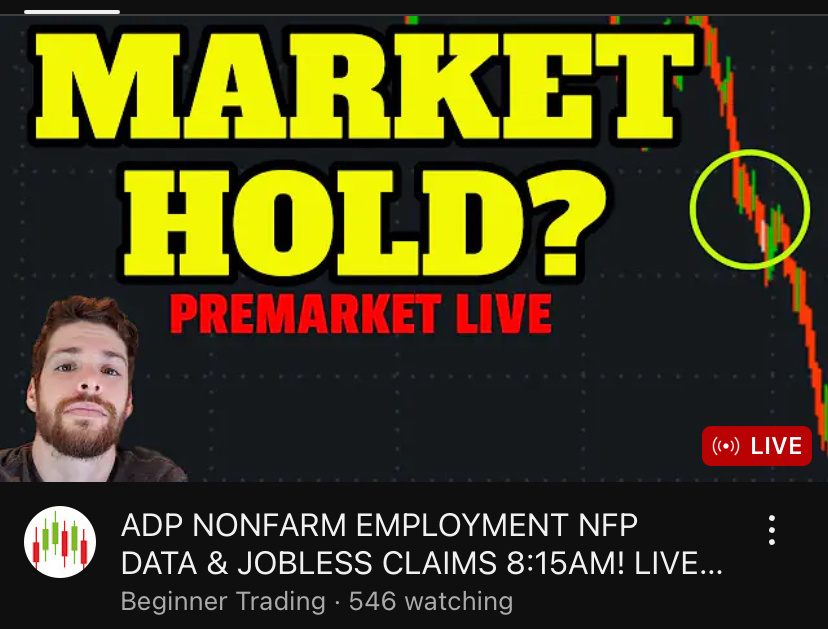 $SPDR S&P 500 ETF (SPY.US)$ Beginner Trading on youtube is streaming the nonfarm payroll data if you want to check it out and join in the conversation  $Invesco...