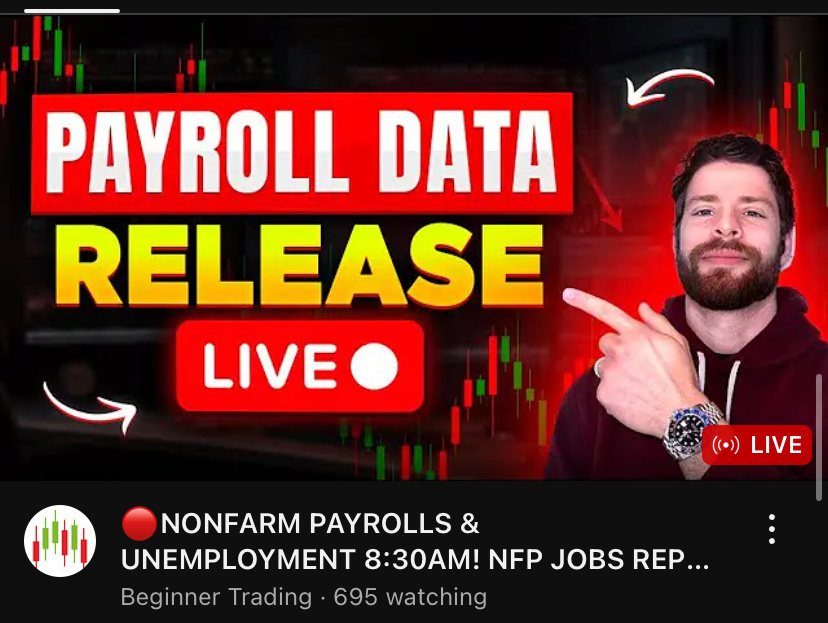 $NVIDIA (NVDA.US)$ Beginner Trading on youtube is streaming the Nonfarm payroll data if you want to get the info quick check it out  $Invesco QQQ Trust (QQQ.US)...