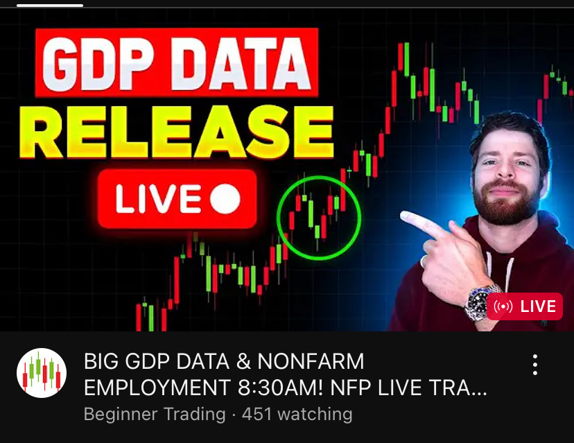 $Advanced Micro Devices (AMD.US)$ Beginner Trading on youtube is streaming the GDP and NFP report if you want to check it out and get the info quick  $Invesco Q...