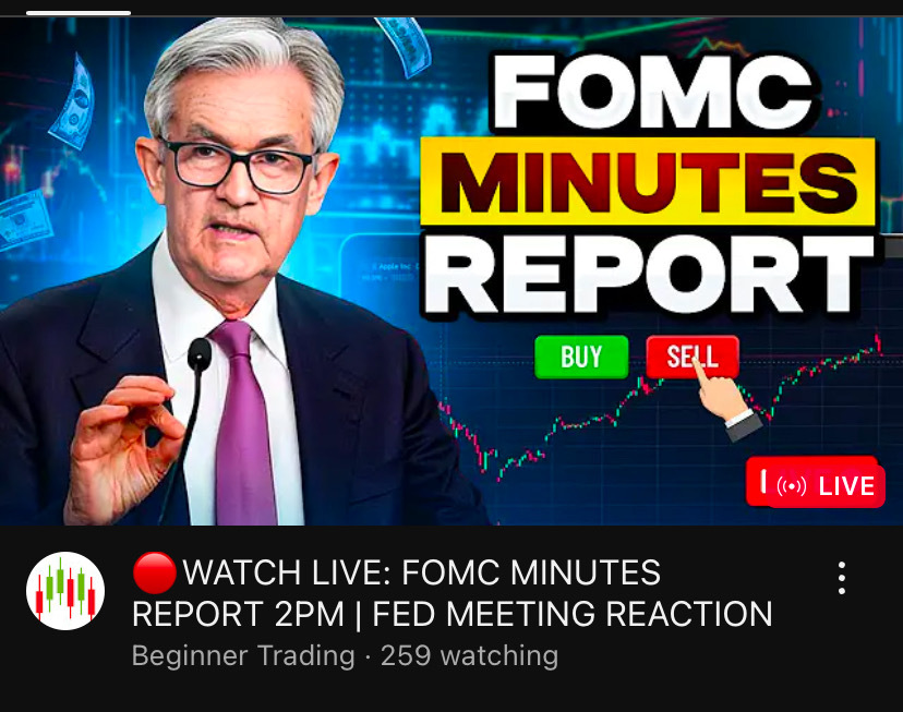 $アップル (AAPL.US)$ YouTubeのビギナー・トレーディングがFOMC議事録を配信しており、詳細を説明しています。もし興味があれば、チェックして会話に参加してみてください。 $インベスコQQQ 信託シリーズ1 (QQQ.US)$$SPDR S&P 500 ETF (SPY.US)$