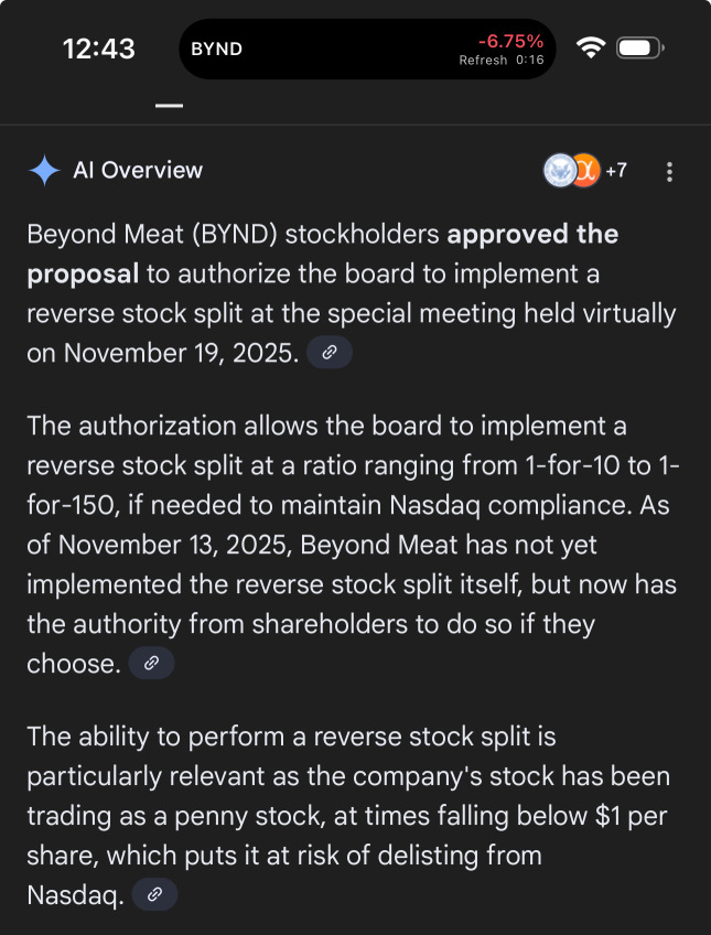 11月19日早上8點進行反向拆股