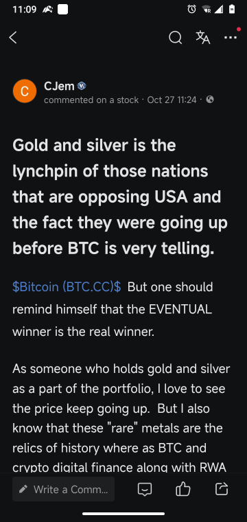 比特幣的走勢正好與最新的白銀突破相吻合。觀察一段時間內白銀相對於黃金的相對強勢，隨後將被比特幣的猛烈追趕所超越，並最終超過！