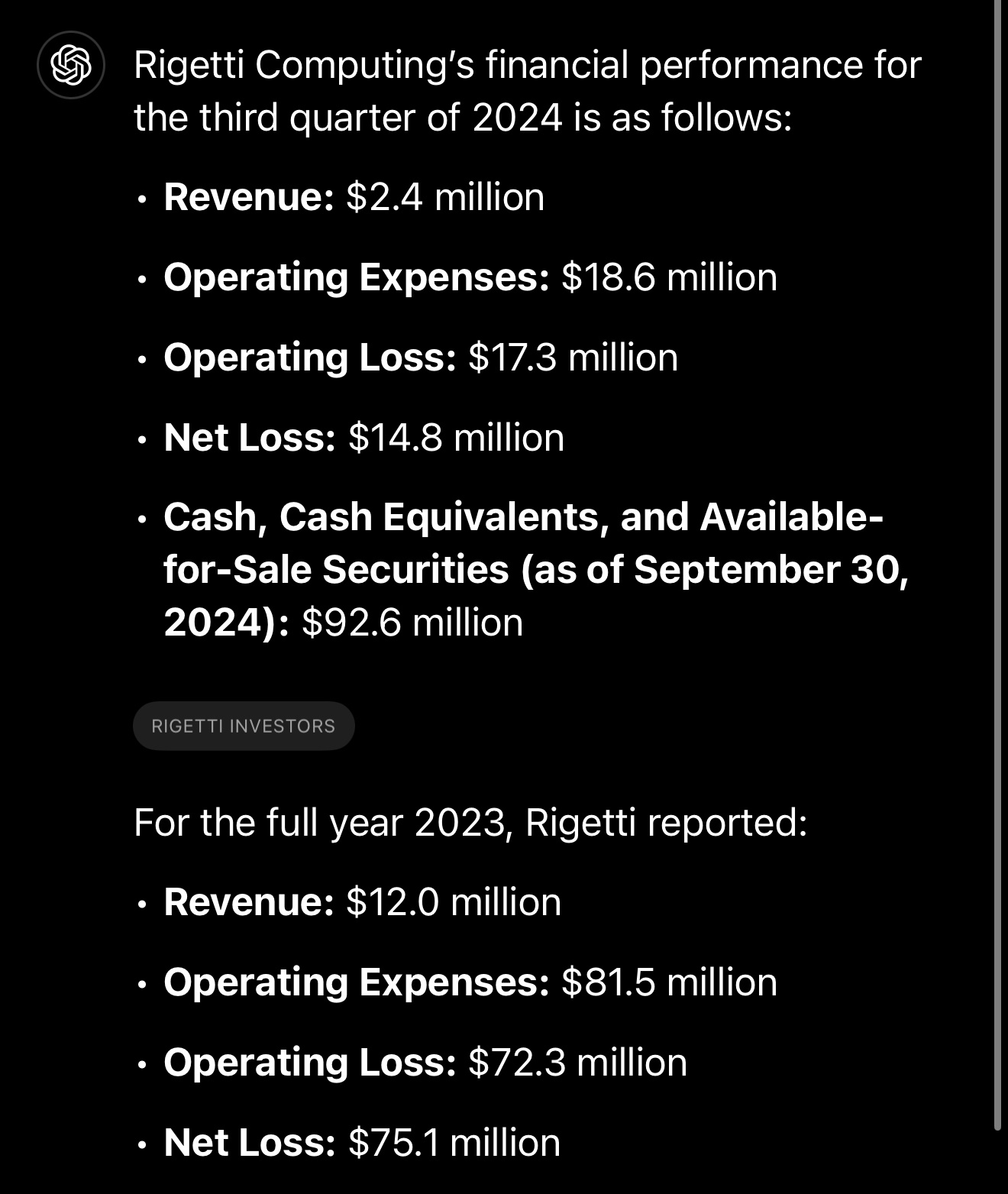 $Rigetti Computing (RGTI.US)$ ChatGpt Hassle free research for you guys.