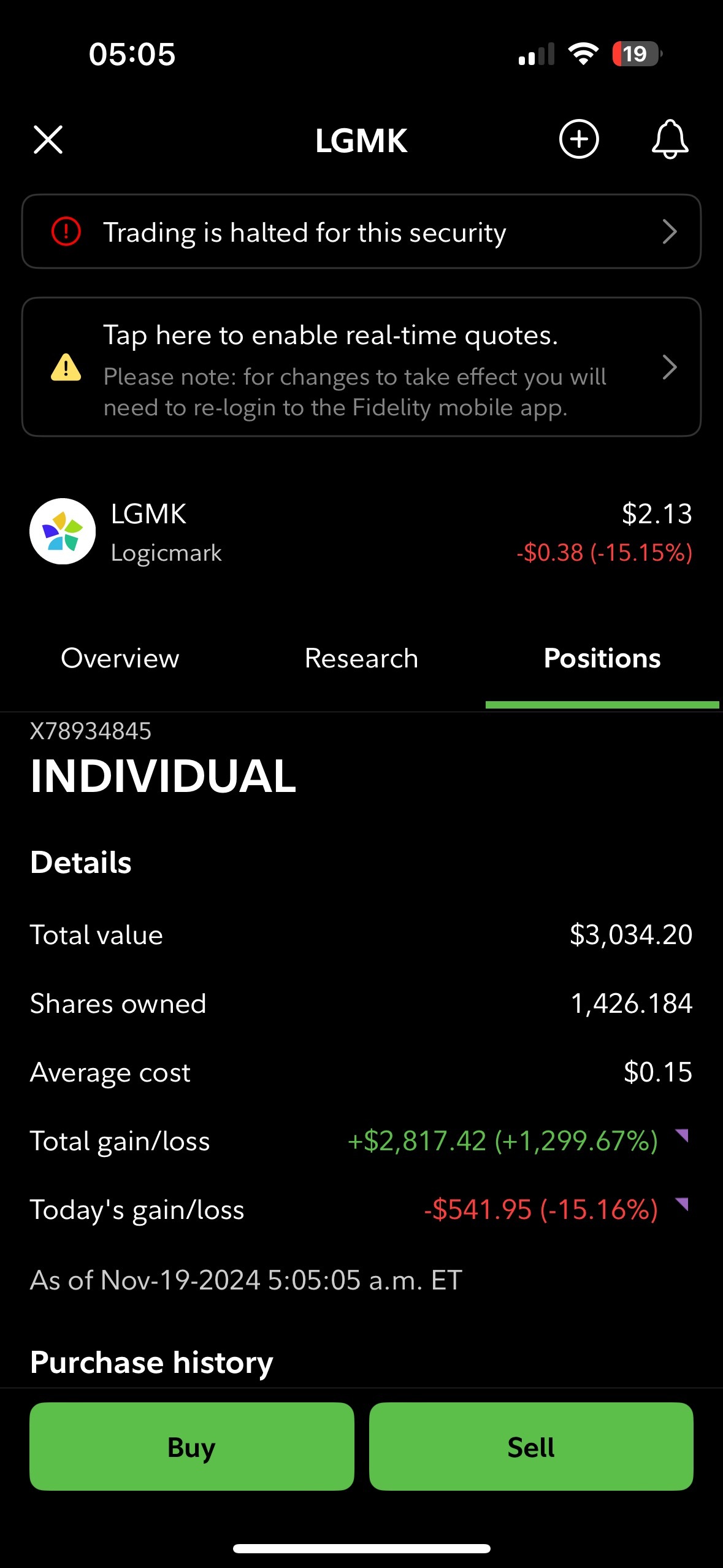 $LogicMark (LGMK.US)$  can someone please explain to me what just happened??? im new with trading and i bought this stock a few days ago…im showing this stock i...