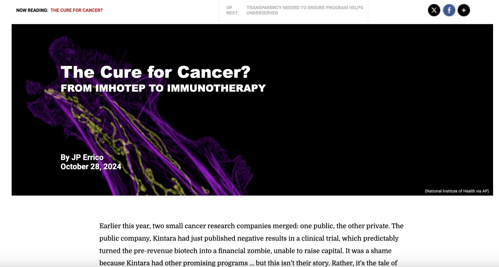 $TuHURA Biosciences (HURA.US)$ This is Very Bullish. TuHura is currently the sponsor of one of the broadest cancer studies (called a basket trial) ever approved...