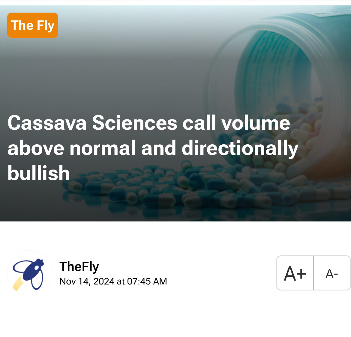 $Cassava Sciences (SAVA.US)$ 有趣的看好情绪即将到来：Cassava Sciences（）中检测到看好期权交易，2,174笔看涨期权成交，预期的1.1倍，并且隐含波动率几乎增加了41个百分点，达到402.05%。11/29周度40看涨期权和11/29周度35看涨期权是最活跃的期权，这两个行权...