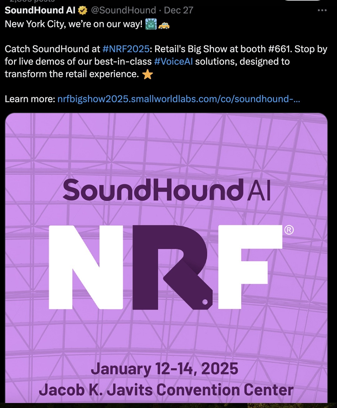 $SoundHound AI (SOUN.US)$ Another Bullish SOUND Presentation After CES The following Week in New York. Watch the Big Announcements for 2025!!! "New York City, w...