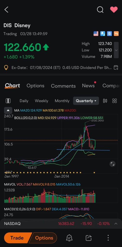 DIS price projection