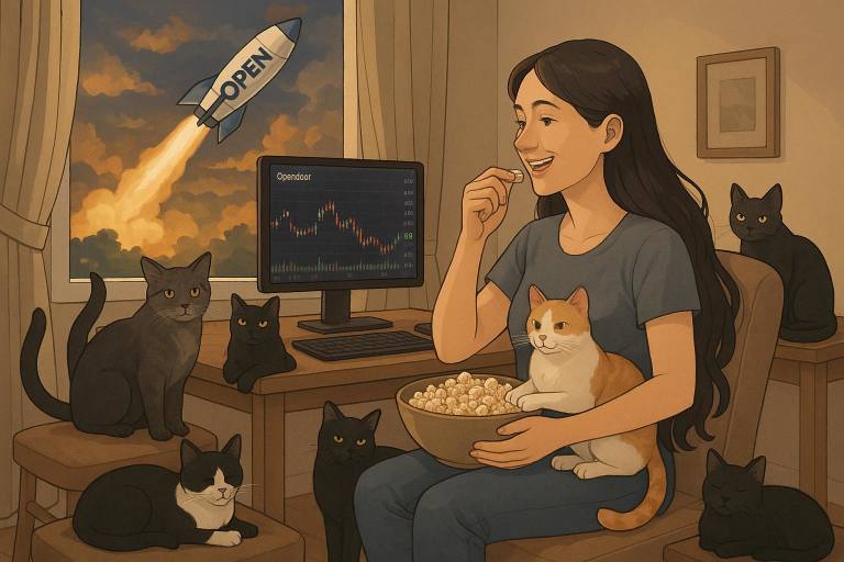 Just watching $OPEN get ready for liftoff with my cats and popcorn — to the moon we go!” 🚀🐾🍿🙌🤣