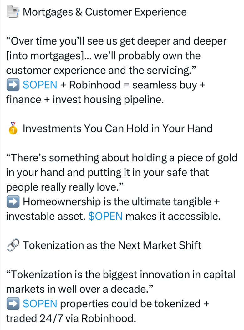 不要忽视这个重要信号 ⚡ — Robinhood 与 Opendoor 合作的可能性。