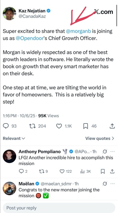 The guy who wrote the book on growth… now growing $OPEN 😂