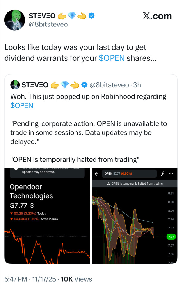 ✅ 爲什麼OPEN暫時「無法交易」？