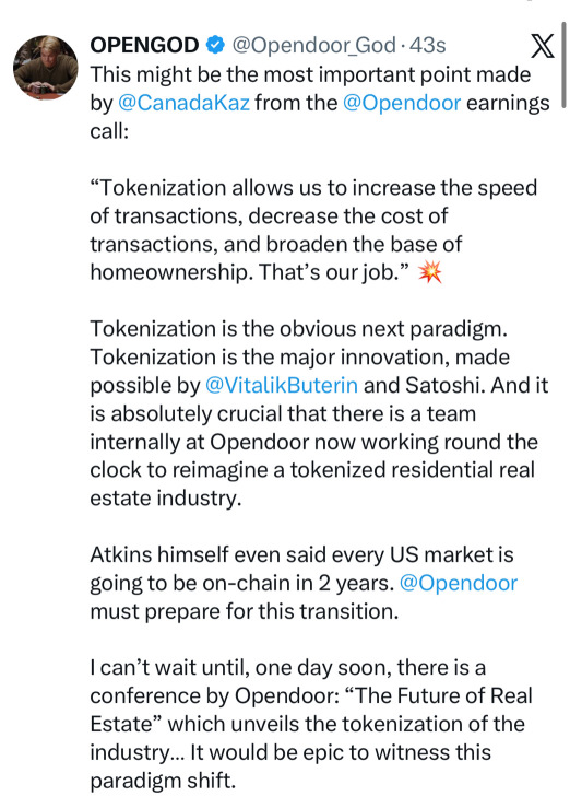 🌐 The Future Is On-Chain — And Opendoor Is Leading the Shift 🚀