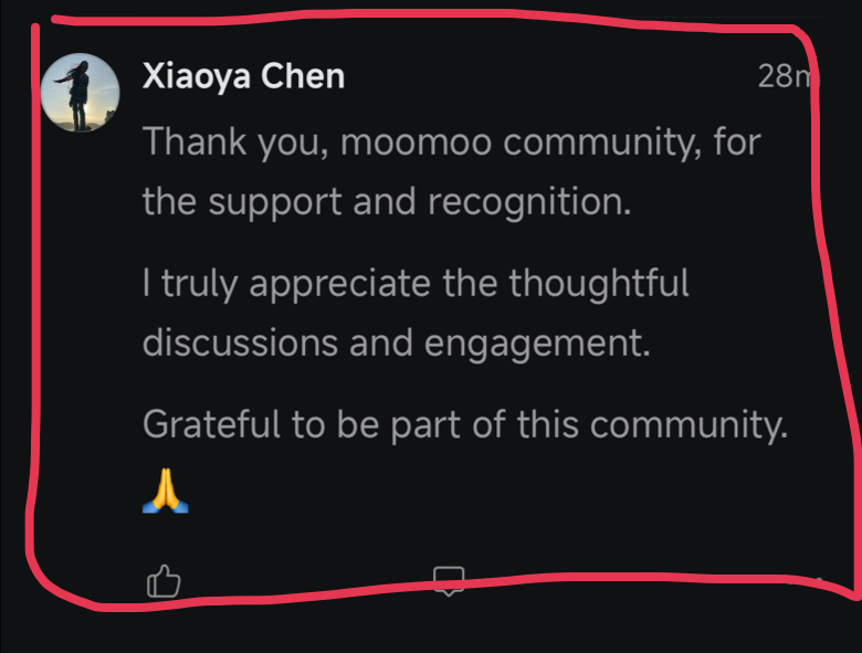 很榮幸本週被列爲moomoo社區趨勢前十。