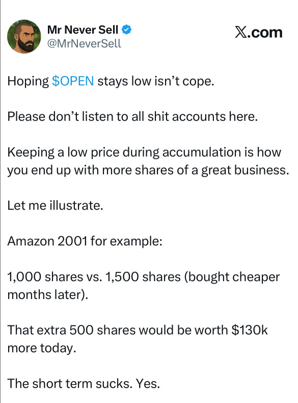 $OPEN: もう少しだけ買い増しさせて😂🏡💙