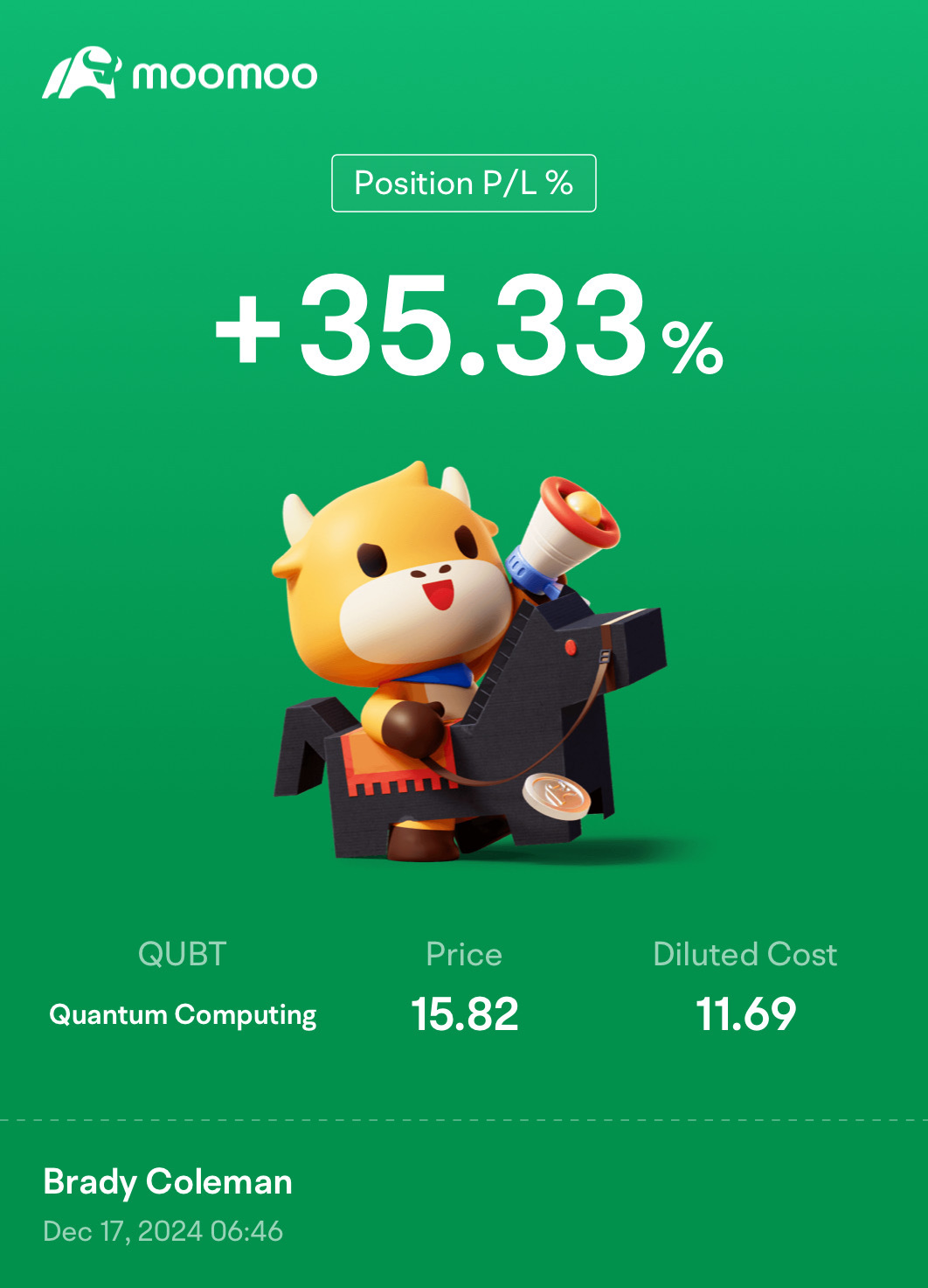 $Quantum Computing (QUBT.US)$ up 35% at the trade freeze 🤑🤑