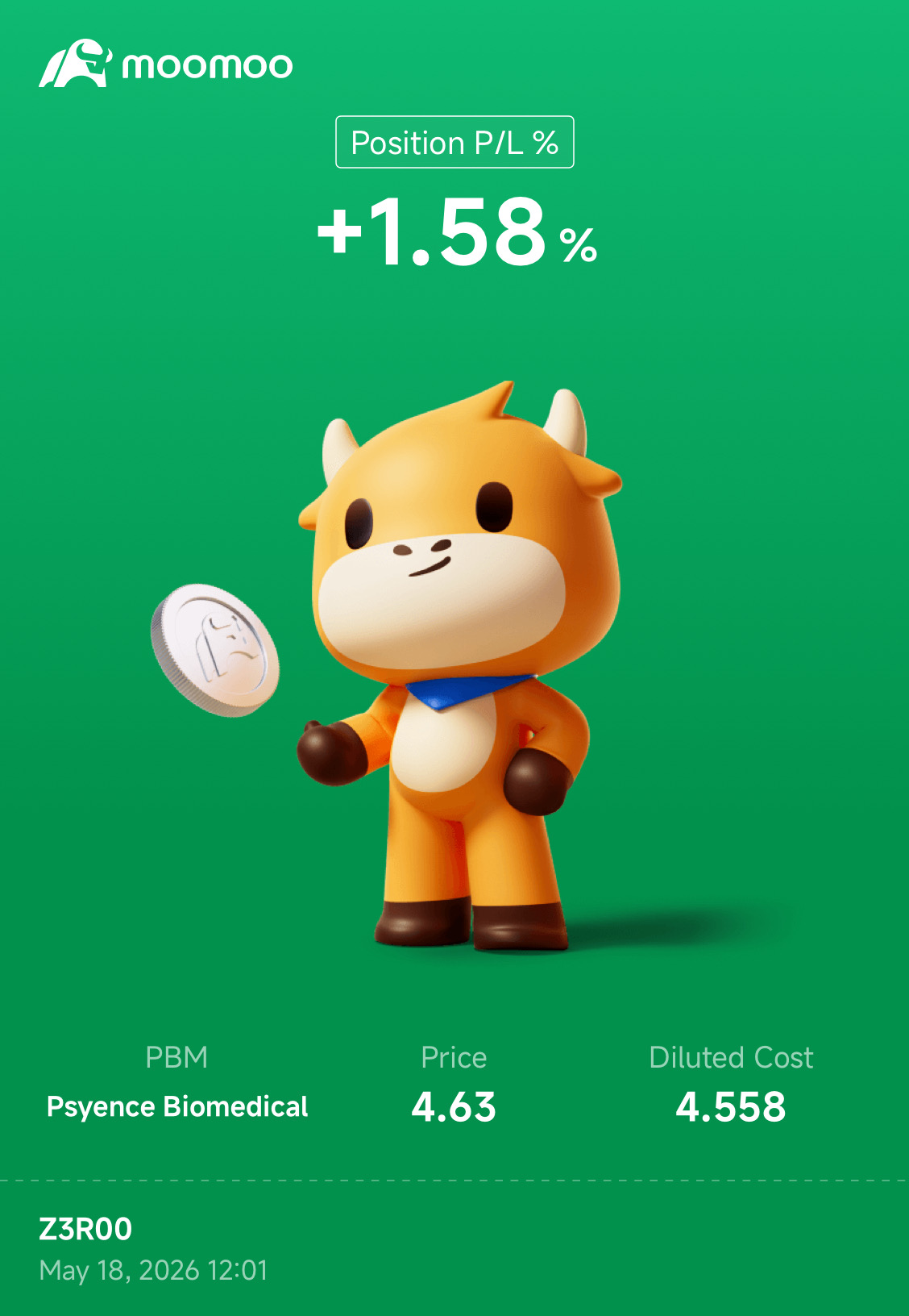 サイエンス・バイオメディカル (PBM.US)$ 拾ってくれたぜ、行くぞー