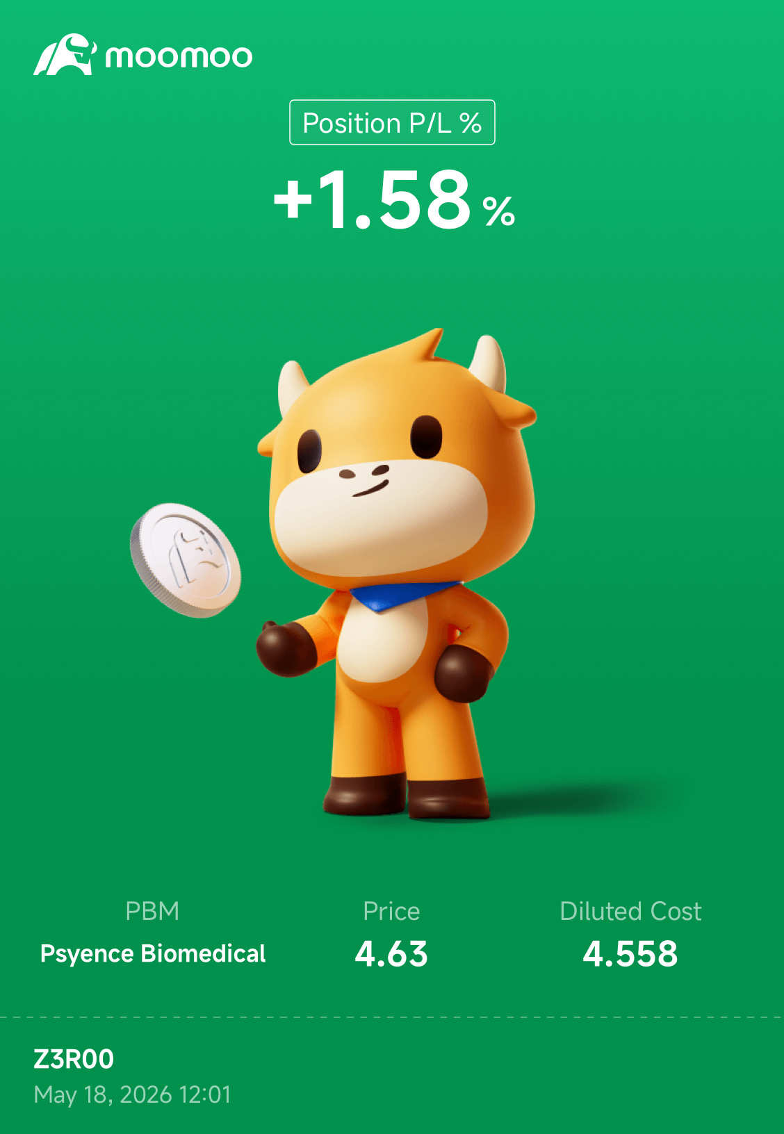 サイエンス・バイオメディカル (PBM.US)$ 拾ってくれたぜ、行くぞー