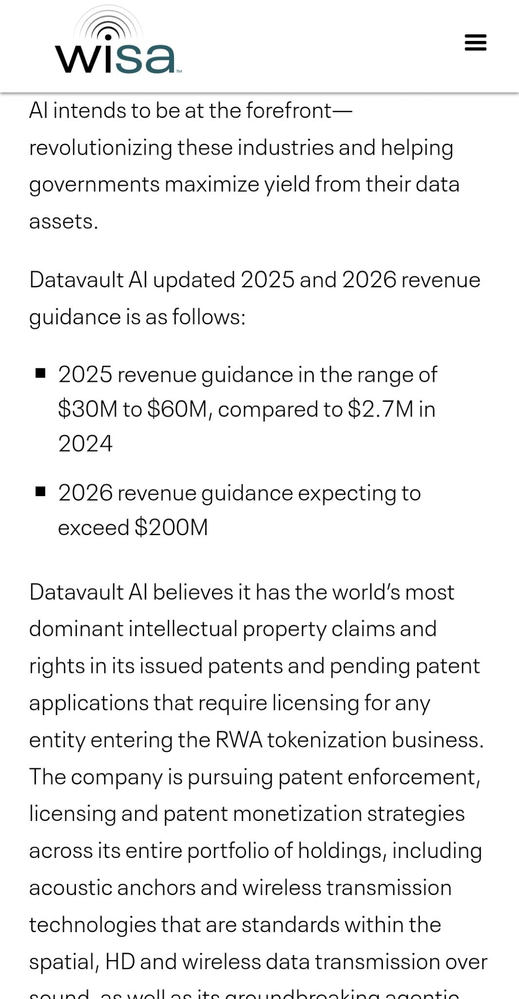 $Datavault AI (DVLT.US)$ Earnings Miss: Revenue at $2.90M vs. Estimate of $6M; EPS at -$0.33 vs. Expected -$0.14  Seeing the company's claim of total 2025 reven...