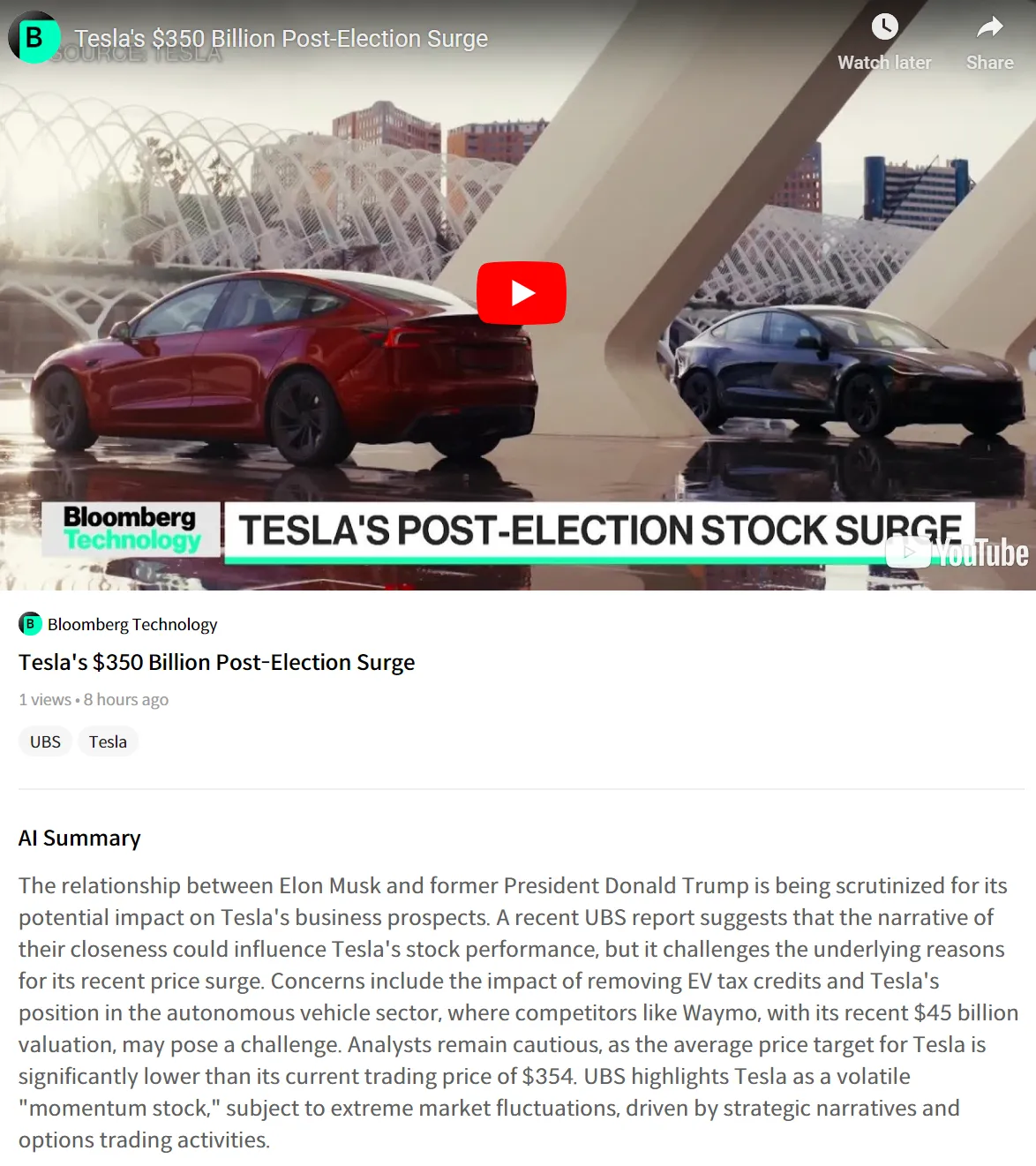 $Tesla (TSLA.US)$ [Today’s News on TSLA!] After the United States presidential election, Tesla surged dramatically due to the relationship between Elon Musk and...