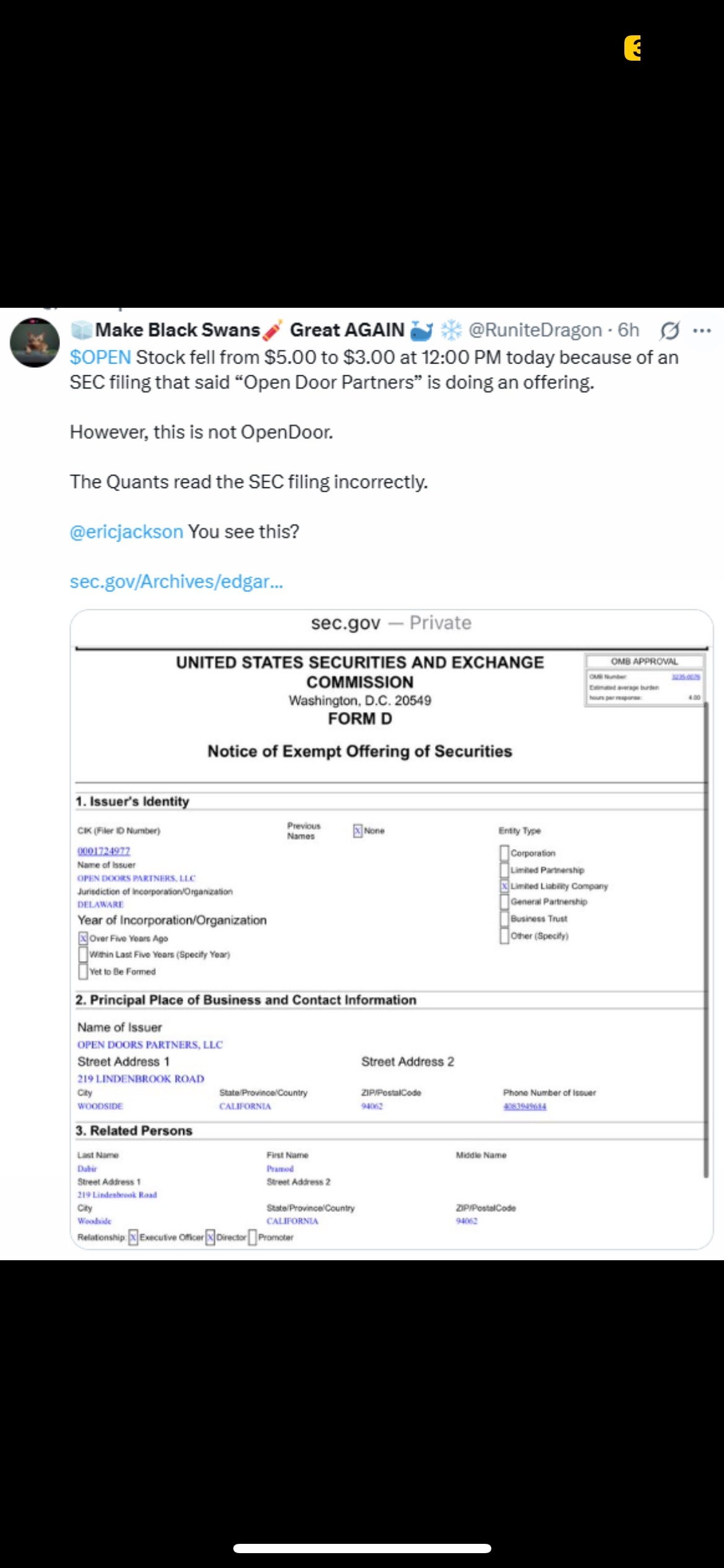 The reason it dumped yesterday