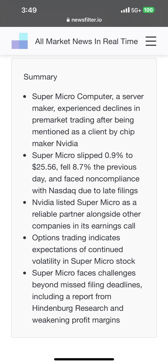 NVDA praised SMCI as a good partner.