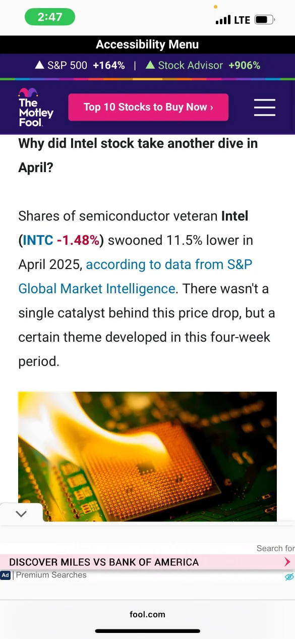为什么英特尔的股票在上个月下跌了11.5%