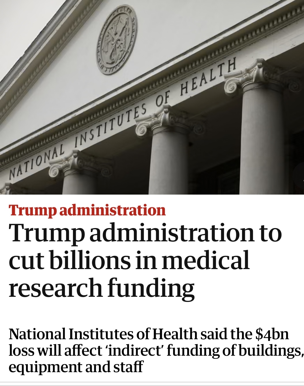 TRUMP administration officials take aim at Medical Research!