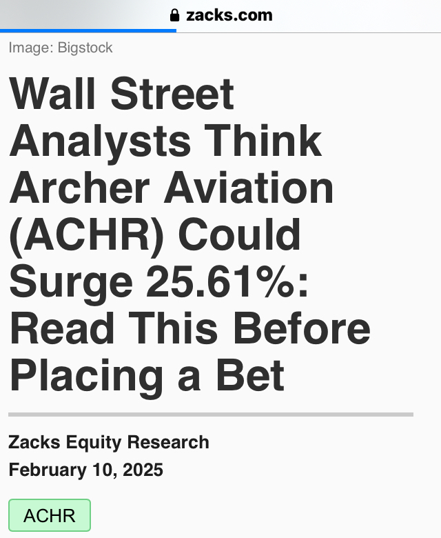 SELL Archer Aviation (ACHR): pump ‘n dump?