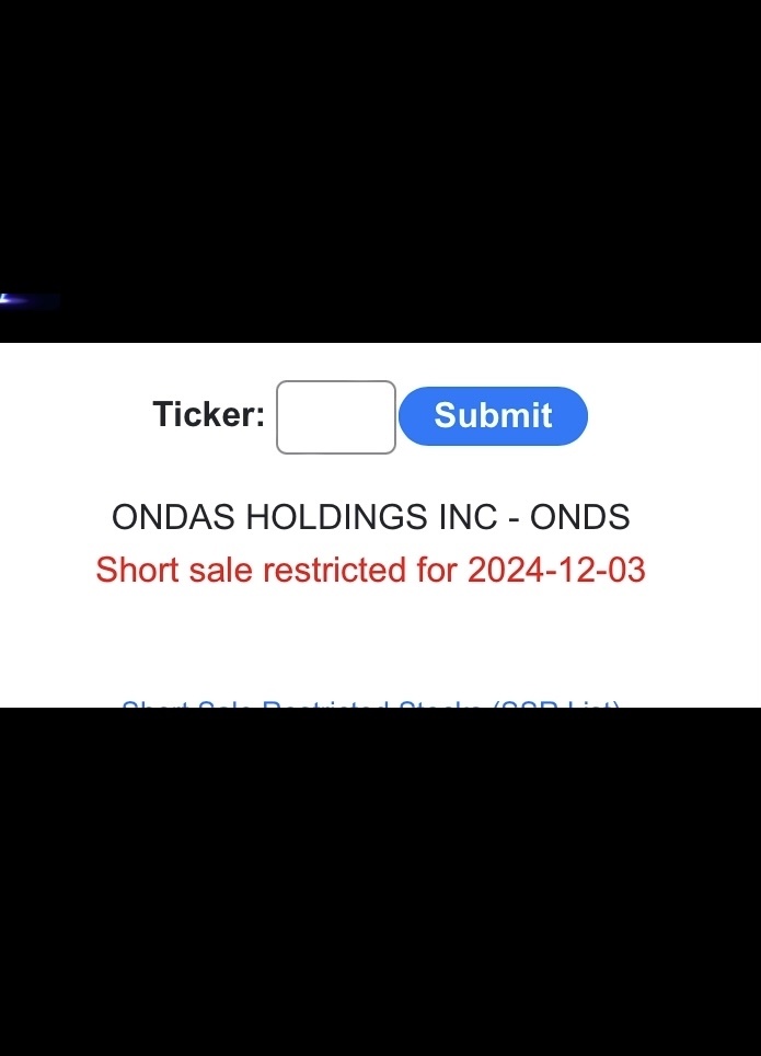 $Ondas Holdings (ONDS.US)$ short share restriction