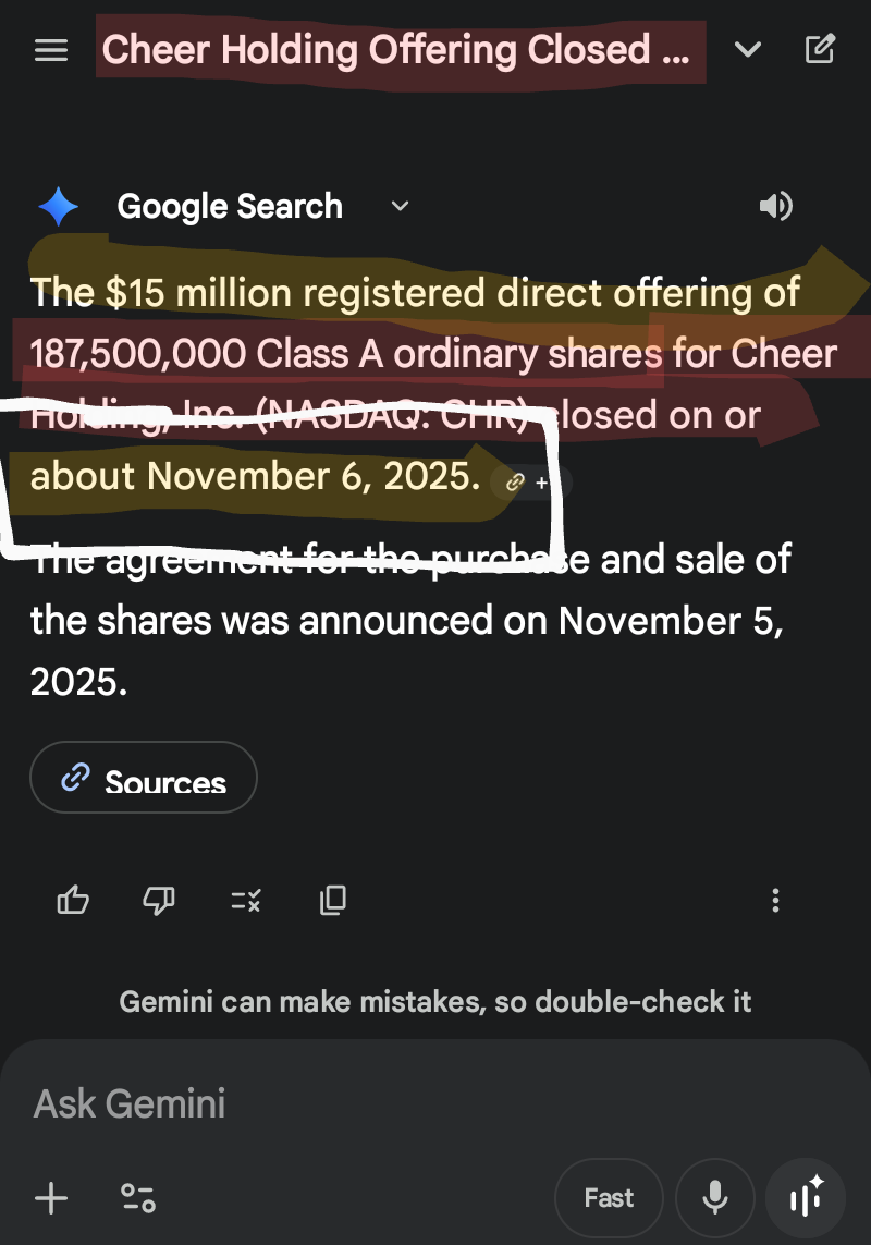 Cheer Holding (CHR.US)$ THE 