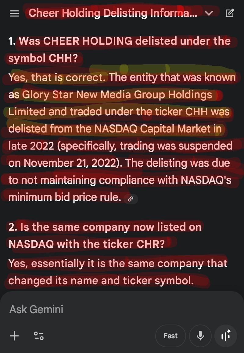 チアー ホールディング (CHR.US)$ 当該企業は既に2022年後半にティッカーシンボル「CHH」でナスダック上場... -  moomooコミュニティ