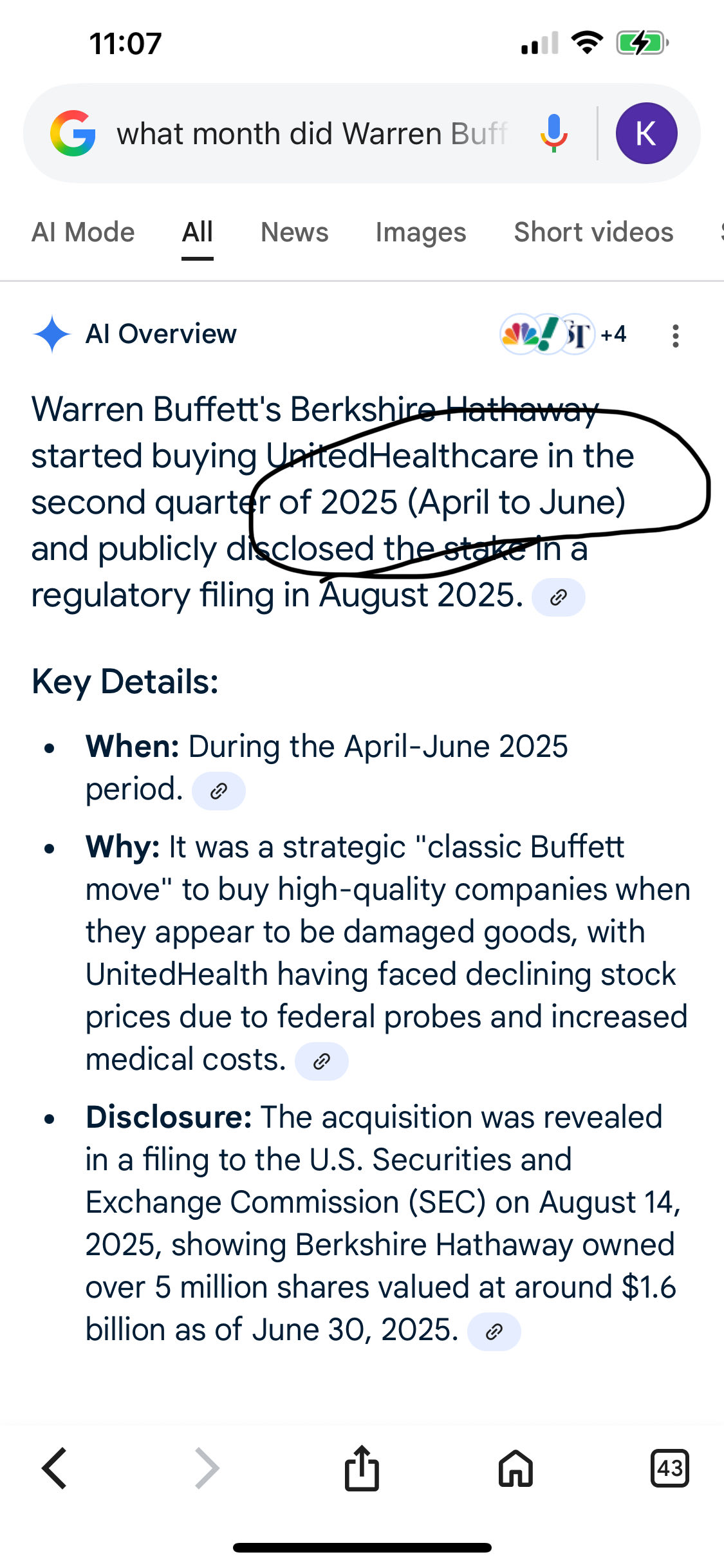 联合健康(UNH.US)$ 我说巴菲特那些小伙子的平均成本是350的时候其实很宽容，实际上更像450。他们在四月开始... - moomoo 社区