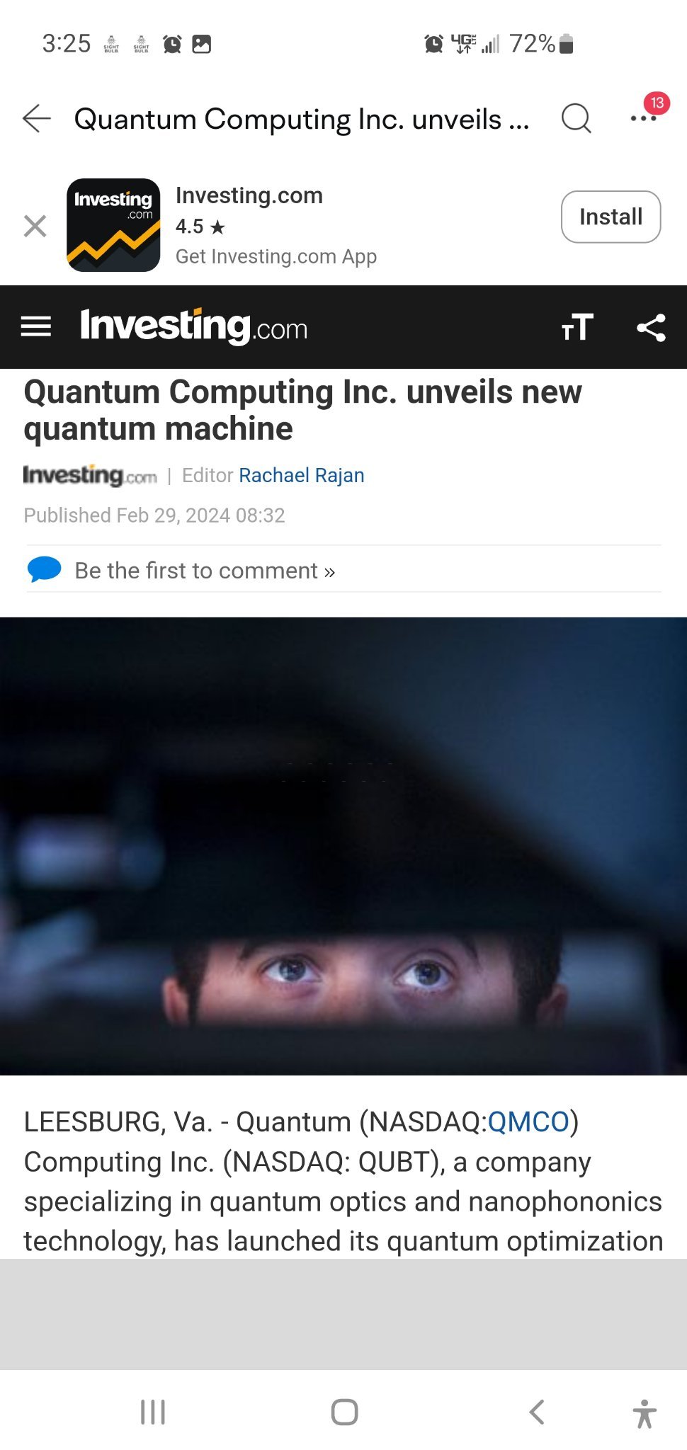 $クオンタム コンピューティング (QUBT.US)$ FYI....実際に機能する画期的な量子コンピューティング関連のテクノロジーです！
