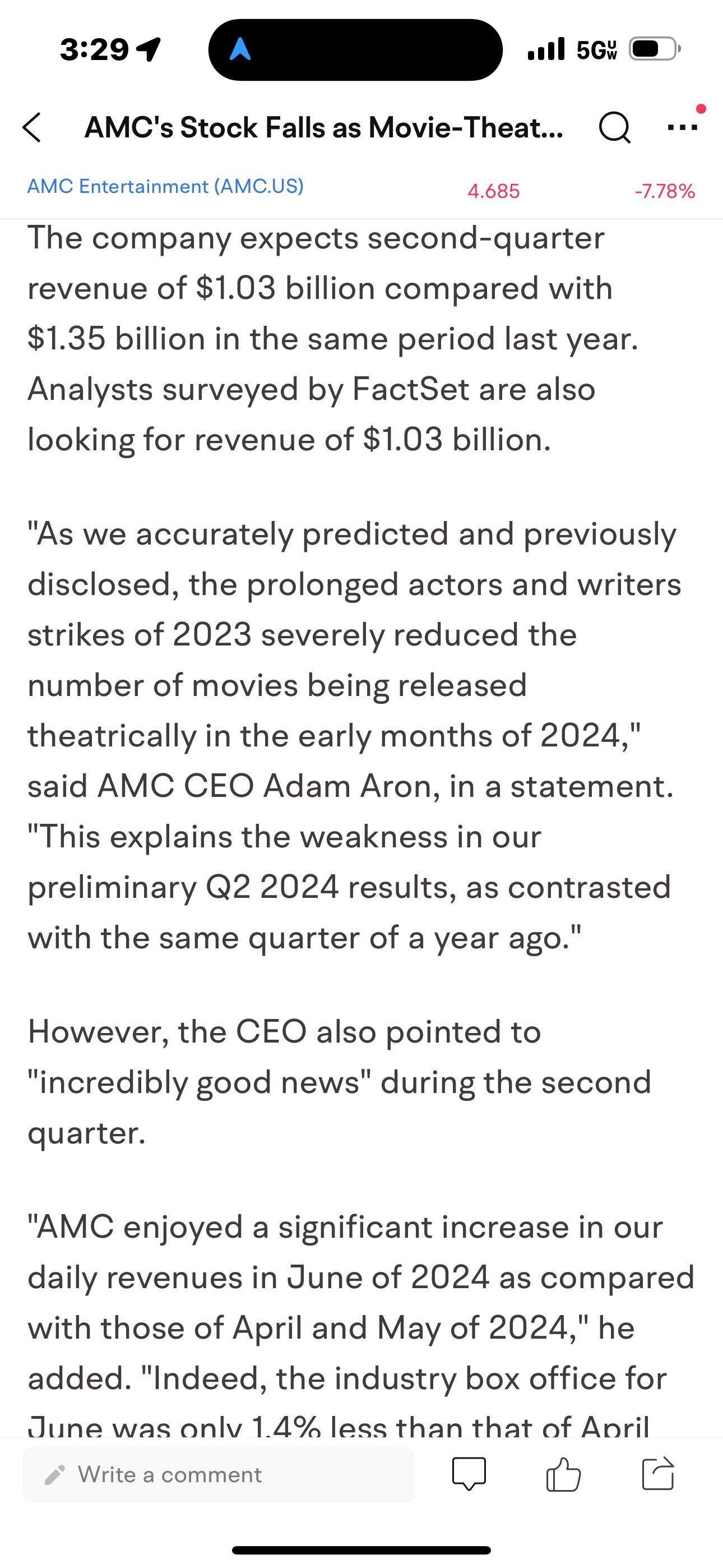 Not looking good for AMC