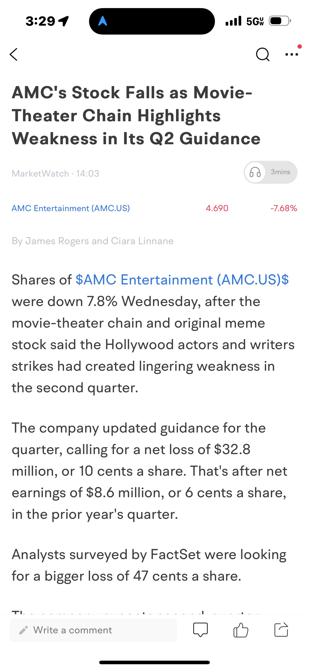 Not looking good for AMC