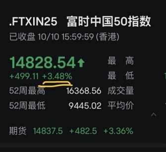 指數3.48%，YINN是不是應該10% ？