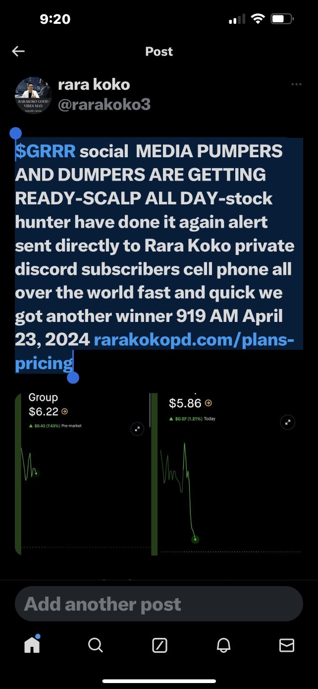 $GRRR 社交媒体吸血鬼和垃圾人整天都准备好了股票猎人又这样做了警报直接发送给世界各地的 Rara Koko 私人 Discord 订阅者的手机
