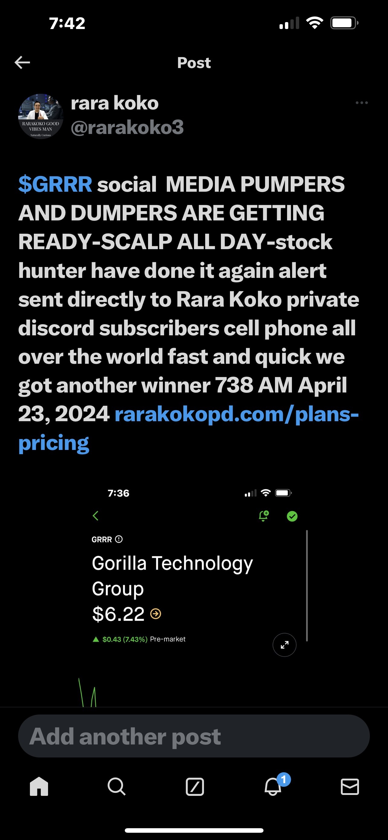 $GRRR social  MEDIA PUMPERS AND DUMPERS ARE GETTING READY-SCALP ALL DAY-stock hunter have done it again alert sent directly to Rara Koko private discord subscri...