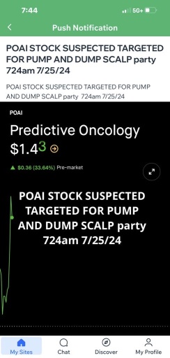 $POAI KABOOM WITH NEWS CAPTURED - but I suspect pump and dump suspected stock targeted- scalp party kaboom scalp scalp scalp scalp 818 am  7/25/24 massive profits in out rinse and repeat - no bag trap