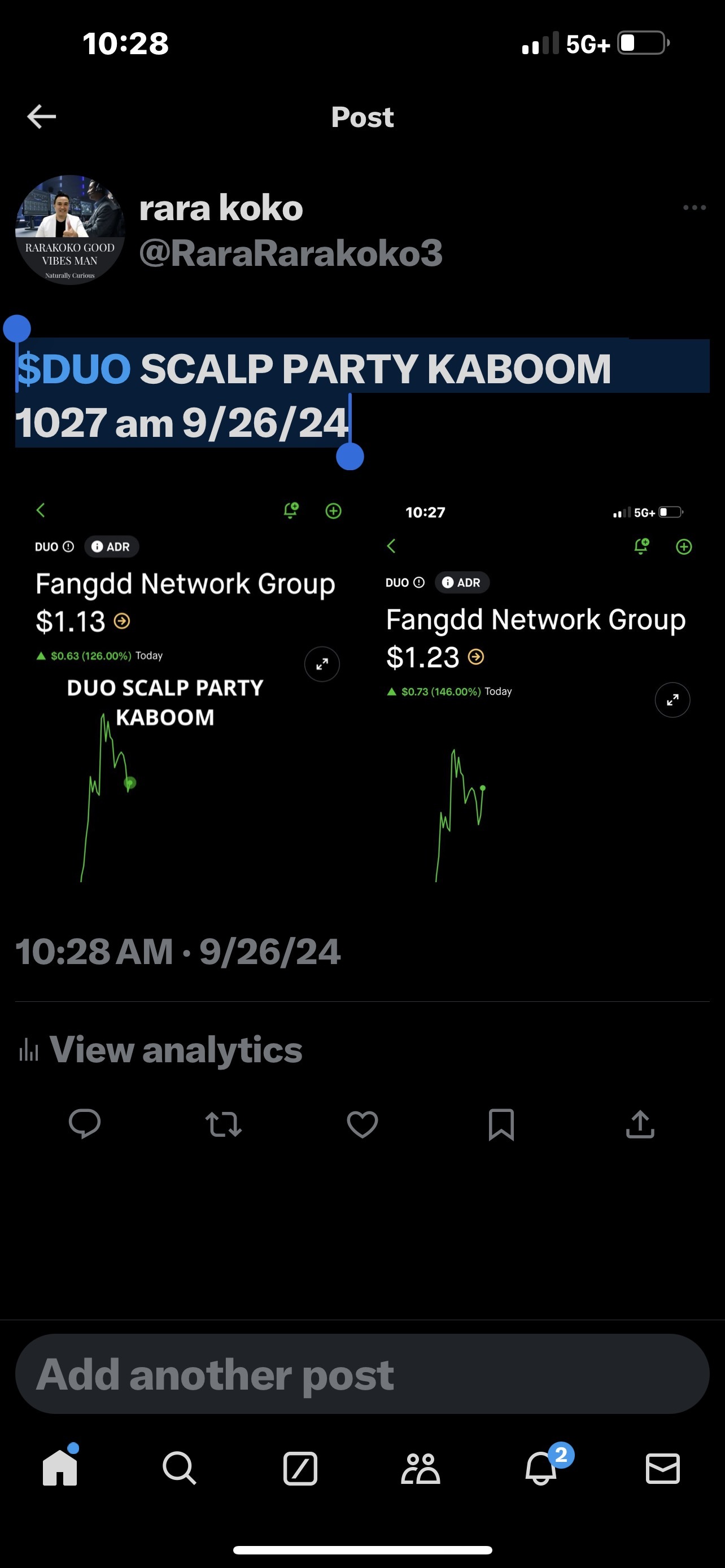 $DUO SCALP PARTY KABOOM  1027 am 9/26/24