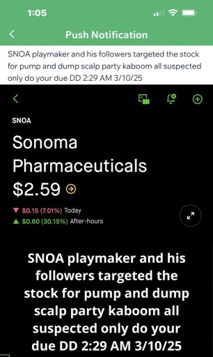 $SNOA 恭喜洗淨重來 - 加入我們 815-600-9281 - rara koko 股票獵人贏家 kaboom kaboom shakalaka boom 3/10/25 上午 11:09  rarakokopd.com