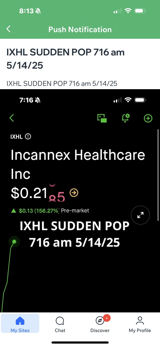 $IXHL SHHHHH DONT TELL NO ONE - yahoooo kaboom kaboom. Lol rara koko private discord early alert sent to your cell phone world wide- 909 am 5/14/25 Kaboom. Would you like to join us - 815-600-9281 ra