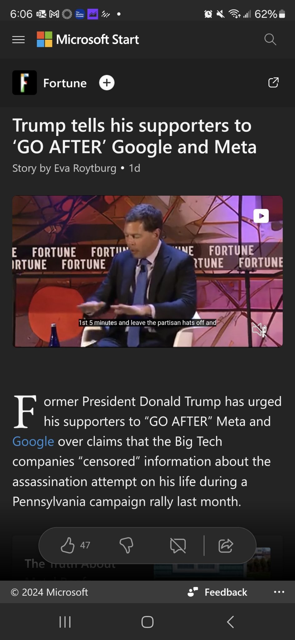 $Trump Media & Technology (DJT.US)$ once again. as an investor why the fk would you want him back when he attacks big tech companies  https://youtu.be/kw-h9gS4N...
