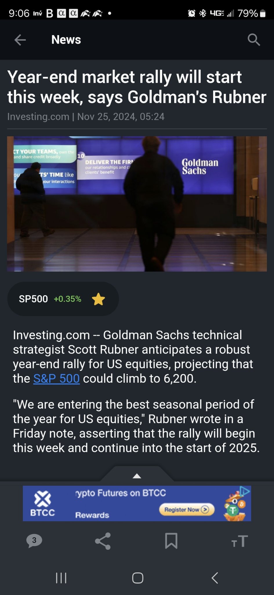 $SPDR S&P 500 ETF (SPY.US)$ "Year-end market rally will start this week, says Goldman's Rubner"  https://www.investing.com/news/stock-market-news/yearend-market...